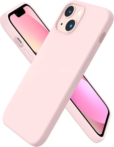 Vista 16 de ORNARTO - Funda compatible con iPhone 13 Mini, goma de gel suave de 3 capas de silicona líquida delgada con microfibra, 13,7 cm, azul Caucho
