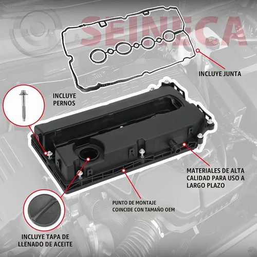 Vista 2 de SEINECA 55564395 Cubierta de válvula de motor con pernos de junta y tapa de aceite, compatible con Chevy Cruze 2011-2015, Sonic 2012-2018