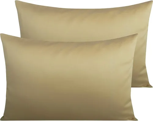 Vista 9 de NTBAY Fundas de Almohada de Algodón Egipcio Queen - Juego de 2, Fundas de Almohada de Algodón de 500 Hilos - Fundas de Almohada Suaves