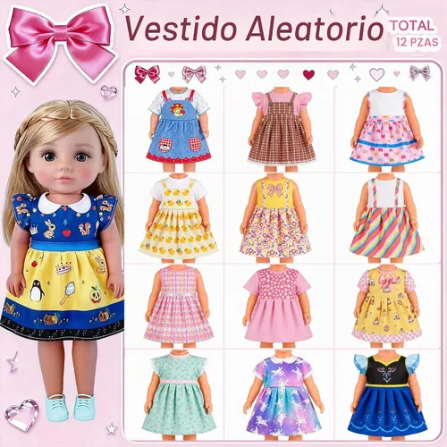 Vista 2 de Ropa y accesorios para muñecas de niña, 12 juegos para muñecas de 12 12 juegos 12inch