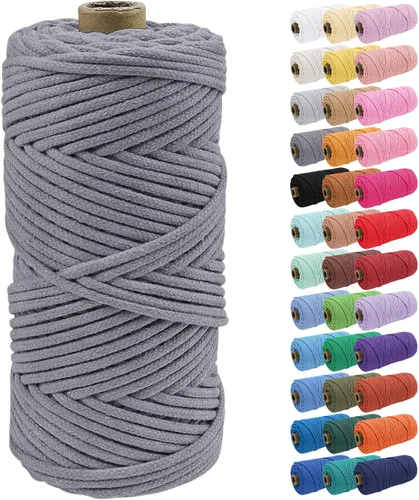 Vista 56 de JeogYong Cuerda de macramé de 0.157 in x 109 yardas, cuerda trenzada de algodón natural, cuerda de macramé para bolsas de ganchillo, colgar