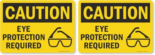 Vista 5 de SmartSign - U9-1533-NP_10x14 "Precaución - Se requiere protección ocular" Plástico negro sobre amarillo de 10 x 14 pulgadas