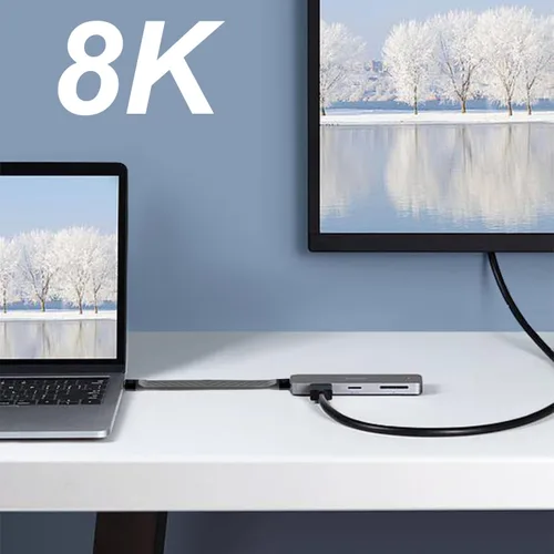 Vista 6 de Paquete de 2 adaptadores USB C Flex macho a macho de 0.4 pies, compatible con Thunderbolt 4/3, USB4/3, soporta carga rápida de 240 W, pantalla 8K