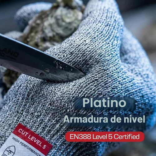 Vista 7 de Conjunto de cuchillos para abrir ostras profesional Rockland Guard - Incluye cuchillo de acero inoxidable de 3.5" con mango antideslizante y punta
