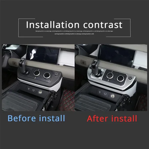 Vista 2 de Marco de botón de modo de aire acondicionado de control central ABS para Land Rover Defender 110 2020 2021 2022 2023 Accesorios de coche