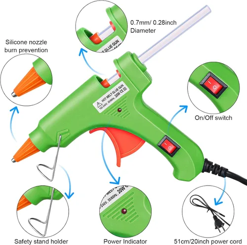 Vista 3 de Zhengmy 6 Piezas Mini Pistolas de Pegamento para Manualidades, Pistolas de Pegamento Caliente Termofusible a Baja Temperatura con Protección contra