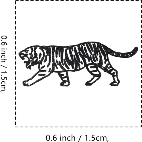 Vista 2 de Sello de goma de tigre, 3/5 pulgadas, pequeño sello de animales para álbumes de recortes, planificador de tarjetas