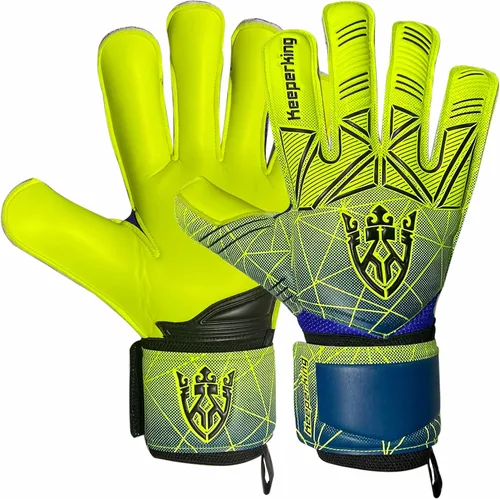 Vista 15 de Keeperking - Guantes de portero de fútbol para niños, jóvenes y adultos, palmas de agarre fuerte de látex con espinas removibles para la protección