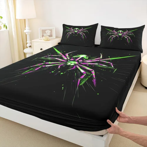 Vista 12 de Lindo Axolotl - Sábana bajera ajustable para niños, tamaño individual, juego de ropa de cama de animales marinos de dibujos animados, decoración