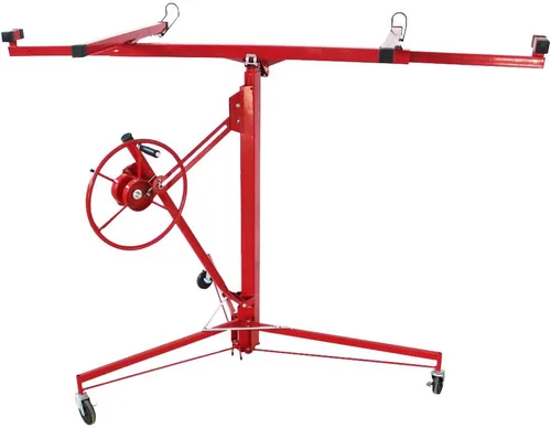 Vista 2 de Polipasto de panel de elevación de paneles de yeso de 11 pies, Jack Lifter Jack Rolling Lockable Rueda giratoria con cerradura Herramientas