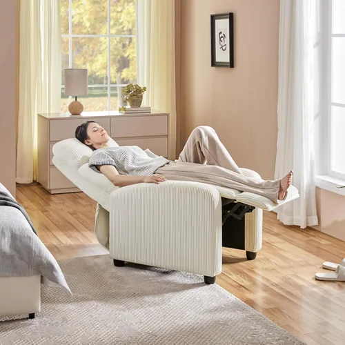 Vista 8 de Yaheetech Silla reclinable de pana con pushback de 2 asientos, silla de sala de estar con cojín de asiento grueso y respaldo, silla reclinable