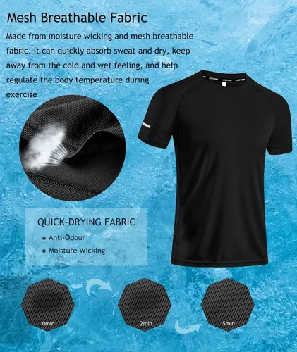 Vista 4 de Holure Camisa de entrenamiento de manga corta de secado rápido para hombre