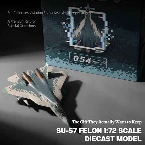 Vista 6 de NUOTIE Sukhoi SU-57 Felon 1/72 Kit de modelo de avión de metal fundido a troquel de aleación de caza ruso de quinta generación, avión militar