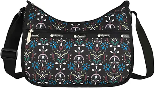 Vista 4 de LeSportsac Cloistered Jewels - Bolso cruzado clásico Hobo + bolsa de cosméticos, estilo 7520color E469, azulejos de arte de mosaico diseñados