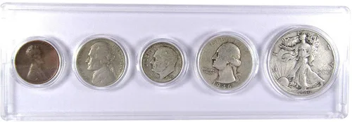 Vista 17 de Juego de 5 monedas coleccionables de 1934 en buen o mejor estado para regalo