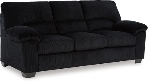 Vista 19 de Signature Design by Ashley Sofá biplaza sin montaje, 63 pulgadas, sofá ónix Onyx polyester chenille velvet, Fits 32 in doors, Anti-sag platform