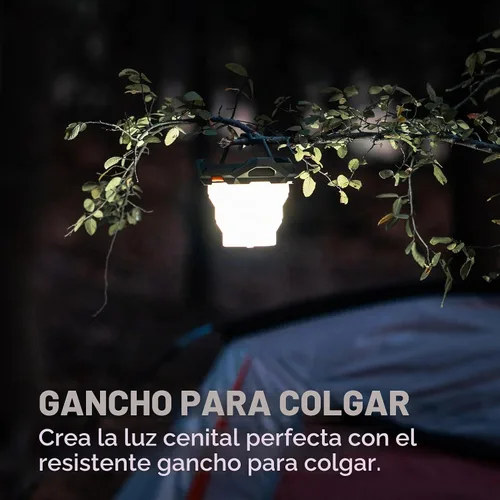 Vista 4 de NEBO Galileo - Linterna plegable de aire, 6 modos de luz, duradera, potente linterna con gancho para colgar para acampar y uso al aire libre, 500