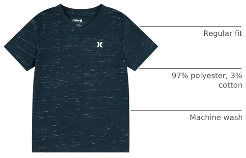 Vista 4 de Hurley Camiseta con cuello en V Cloud Slub Staple para niño (niños grandes)