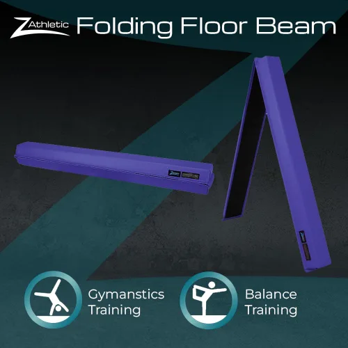 Vista 2 de Z-Athletic - Viga de equilibrio plegable de espuma de 8 pies para niños, color azul