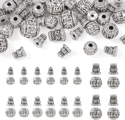 Vista 8 de Craftdady Cuentas de gurú tibetano de plata de 3 maneras para hacer collares y joyas