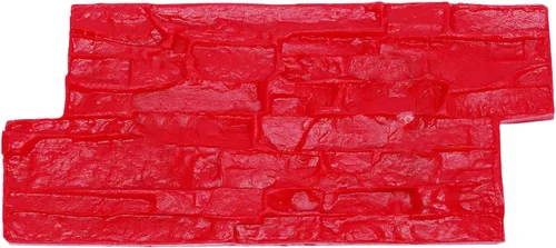 Vista 7 de Sellos de hormigón de poliuretano grande Esteras de textura de piedra Herramienta de estampado Impresión de cemento rojo (15.7 * 7.9 in)