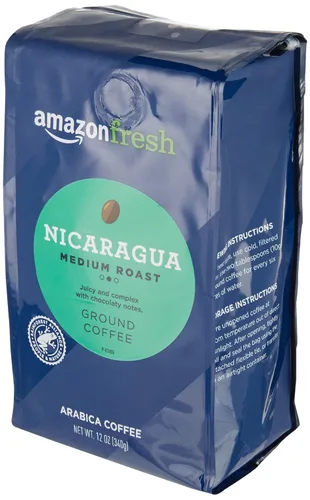 Vista 2 de Amazon Fresh, Café molido de Nicaragua, tostado medio, 12 onzas
