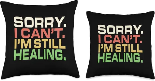 Vista 3 de DesignsByKelley Best Wishes Fast Recovery Gifts Sorry I Can't I'm Still Healing After Injury Surgery Gifts - Almohada de 16 x 16 pulgadas, multicolor