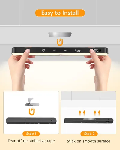 Vista 6 de Ferswe Luz de Sensor de Movimiento Interior Recargable, Pantalla de Nivel de Batería, 60 Luces LED de Sensor de Movimiento para Clóset, Control