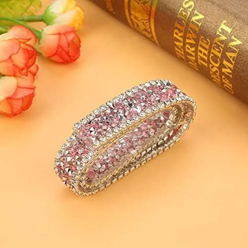 Vista 3 de Cinta de malla con diamantes de imitación brillantes, cinta decorativa acrílica plateada para bodas, pasteles y jarrones, suministros de decoración