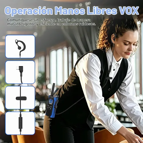 Vista 7 de T5 Business FRS Walkie Talkies de largo alcance con auriculares, paquete