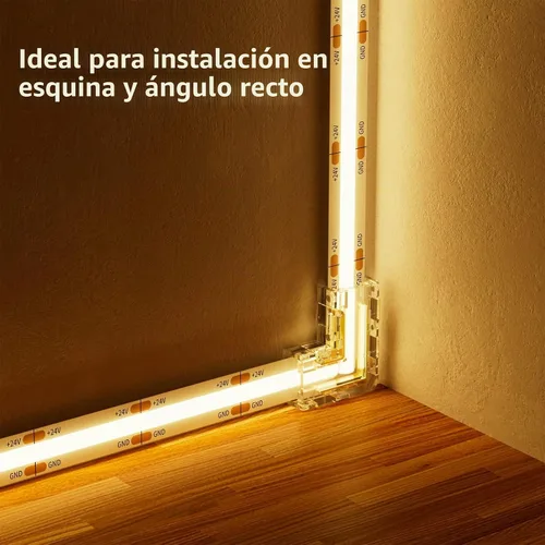 Vista 7 de MIWISE Kit de conectores de 8mm para tira de luces LED COB de 2 pines, 12 piezas de conectores sin espacio en forma de L/esquina, conectores