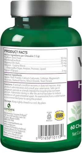 Vista 2 de Vet’s Best, digestivo para alivio de bolas de pelo de gato, 60 comprimidos masticables, sabor clásico a pollo.
