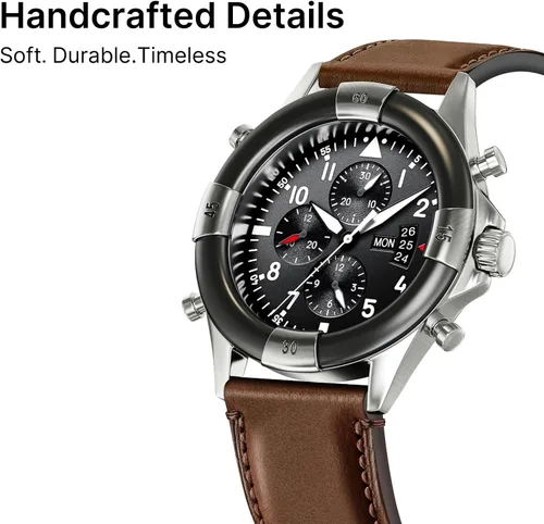 Vista 13 de Fullmosa Correa de reloj de liberación rápida de 0.866 in, 0.787 in y 0.709 in, bandas de cuero bruñido para Samsung Galaxy Watch/Garmin Watch
