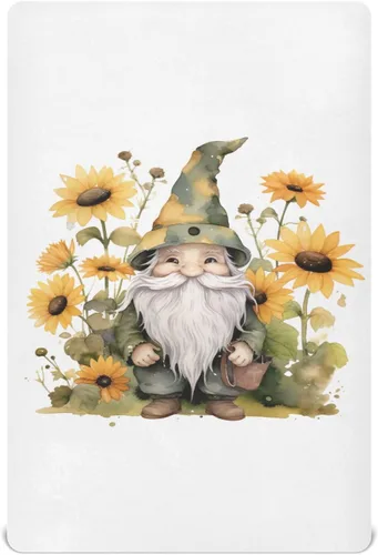 Vista 2 de Fitted Crib Sheets Gnome Sunflowers Mini Crib Sheets for Boy & Girl Toddler Mattress Sheets Playard Sheet 21216174