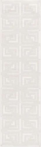 Vista 2 de SAFAVIEH Trends Collection - Alfombra para pasillo, 2 pies 2 pulgadas x 8 pies, beige y marfil, diseño geométrico moderno texturizado, no desprende