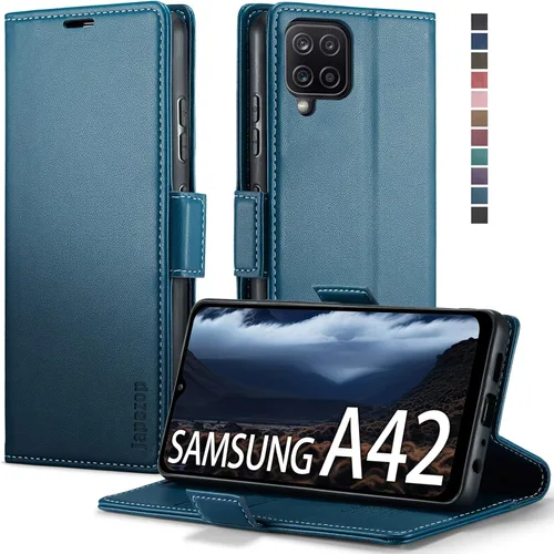 Vista 11 de Funda para Samsung Galaxy A42 5G con bloqueo RFID, tarjetero y función atril magnético, funda de piel con tapa para Samsung Galaxy A42 5G de 6.6
