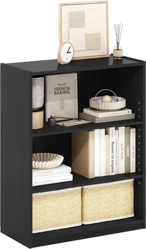 Vista 19 de Furinno Gruen - Estantería pequeña de 2 niveles, estantería con estante abierto y armario de almacenamiento de puertas, 9.3 x 21.8 x 27 pulgadas