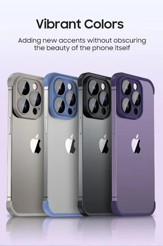 Vista 6 de LEKEVO Funda sin marco para iPhone 15 Pro Max con protector de lente de cámara, funda delgada de TPU suave a prueba de golpes, carcasa minimalista