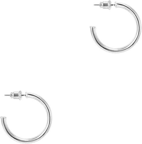 Vista 13 de PAVOI Aretes de aro chapados en oro de 14 quilates para mujer, aretes de aro de oro infinito de 0.079 pulgadas de grosor, aretes de bucle chapados
