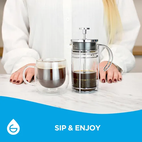 Vista 9 de GROSCHE Cafetera eléctrica con prensado francés, Vidrio transparente