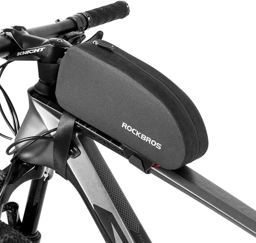Vista 9 de ROCKBROS - Bolsa de tubo superior para bicicleta, 100% impermeable, bolsa para marco frontal de bicicleta, bolsa de accesorios de bicicleta para MTB