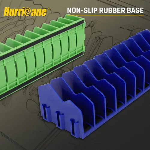 Vista 4 de HURRICANE Alicates organizador con base de goma antideslizante, diseño extensible, azul y verde, paquete de 2
