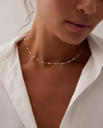 Vista 8 de Gold Dainty Choker Necklace for Women, 14k Golden Plated Satellite Bead Star CZ Cross Choker Thin Trendy Layering Discs Paperclip Necklaces