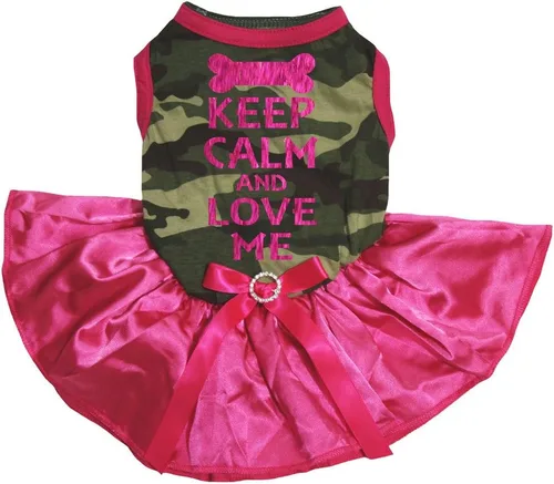 Vista 5 de Petitebella Keep Calm and Love Me - Vestido para cachorro (negro/dorado, talla XS)