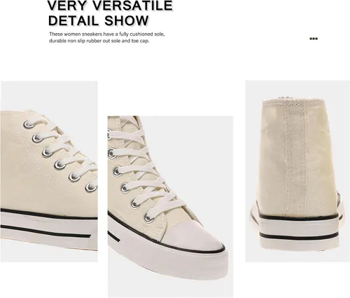 Vista 3 de rosyclo Tenis de lona para mujer, con cordones, clásicos, casuales, para caminar