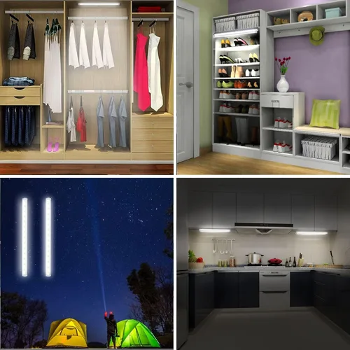 Vista 5 de Luces LED portátiles para espejo de tocador, luz diurna simulada, control táctil de 4 niveles de brillo, luces de maquillaje recargables e