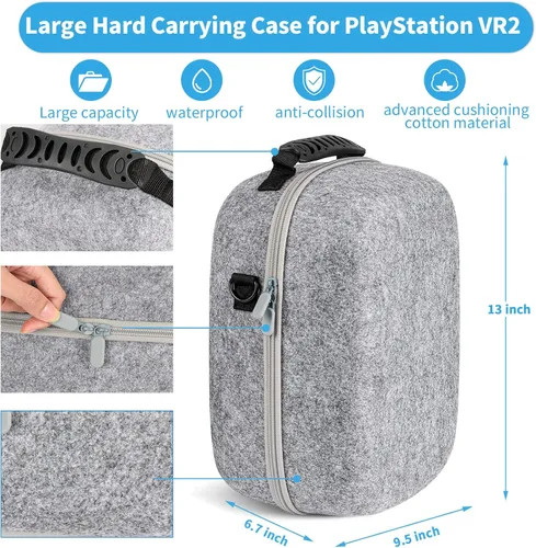 Vista 5 de HuiJuKeJi Hard Carrying Case Compatible with PlayStation VR2 Gaming Headset and Touch Controllers Accessories,Anti-collision Box for PSVR2 with