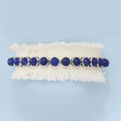 Vista 3 de Ross-Simons Pulsera de tenis con piedras preciosas en plata de ley de 15 quilates, Gema, Amatista