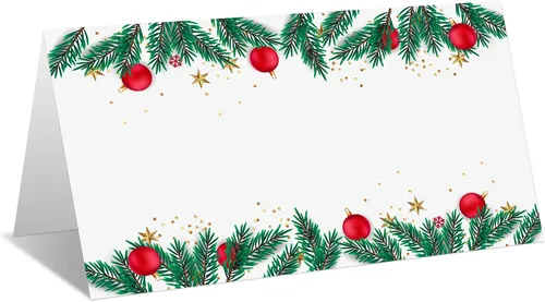 Vista 7 de Tarjetas editables con nombre – Paquete de 25 tarjetas de acompañante para fiesta de Navidad, boda o cena, fácil de plegar