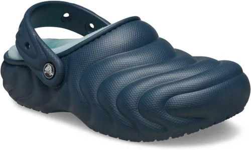 Vista 5 de Crocs Zuecos Unisex para Adultos Classic Lined Overpuff y Geometric Fuzzy Azul medianoche